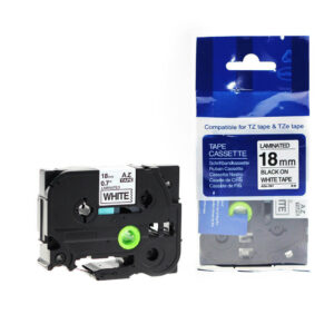 Brother TZe-241 Labelling Tape Cassette – Black on White, 18mm wide