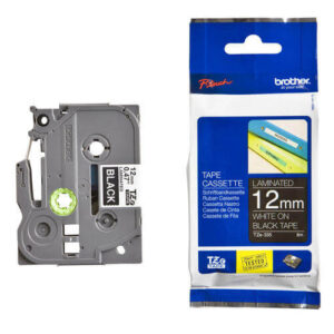 Brother TZe-335 Labelling Tape – White on Black, 12mm wide